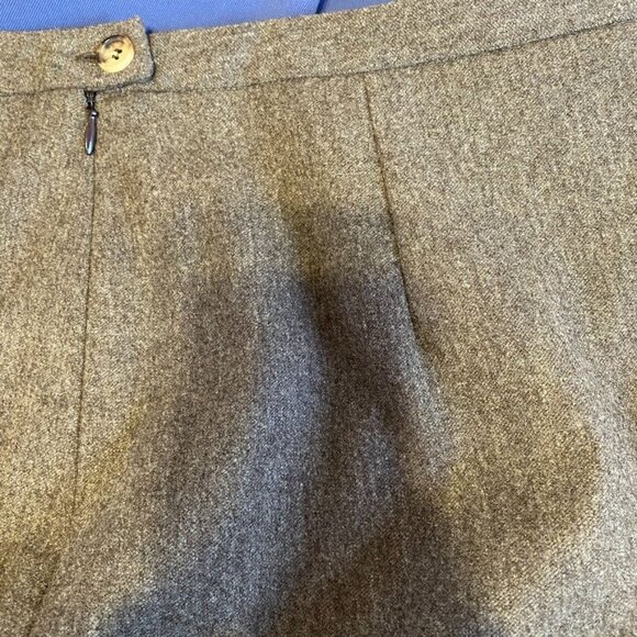 Michael Kors Brown Virgin Wool Knee Length Skirt Size 12 Made In Italy - Picture 4 of 6